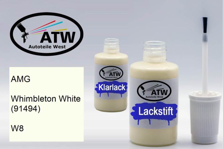 AMG, Whimbleton White (91494), W8: 20ml Lackstift + 20ml Klarlack - Set, von ATW Autoteile West.